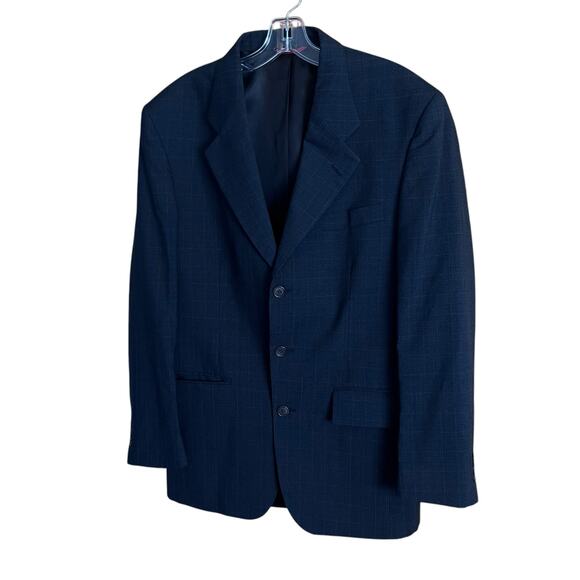 Jos. A. Bank Plaid Window Pane Gray 3 Button Sport Coat Jacket Career 39R - Picture 1 of 9